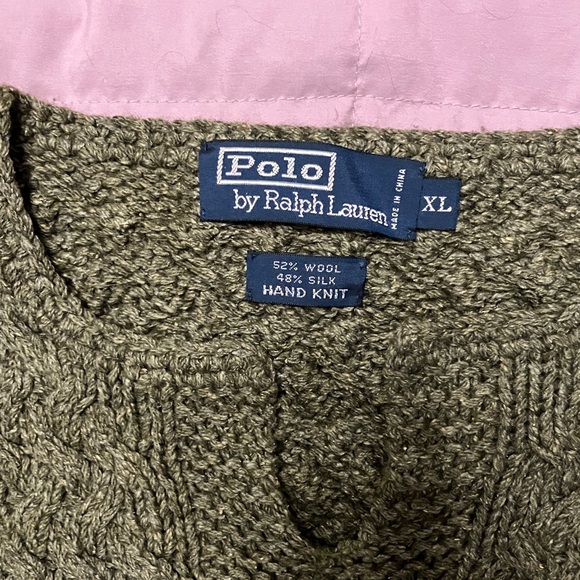 Polo by Ralph Lauren Men's XL Cable Knit Sweater in Olive - Picture 2 of 6